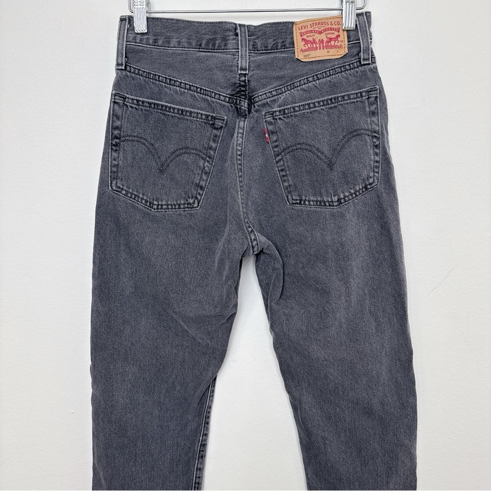 Levi's Womens 25 501 Crop Raw Hem Gray Wash Jeans - Picture 12 of 15